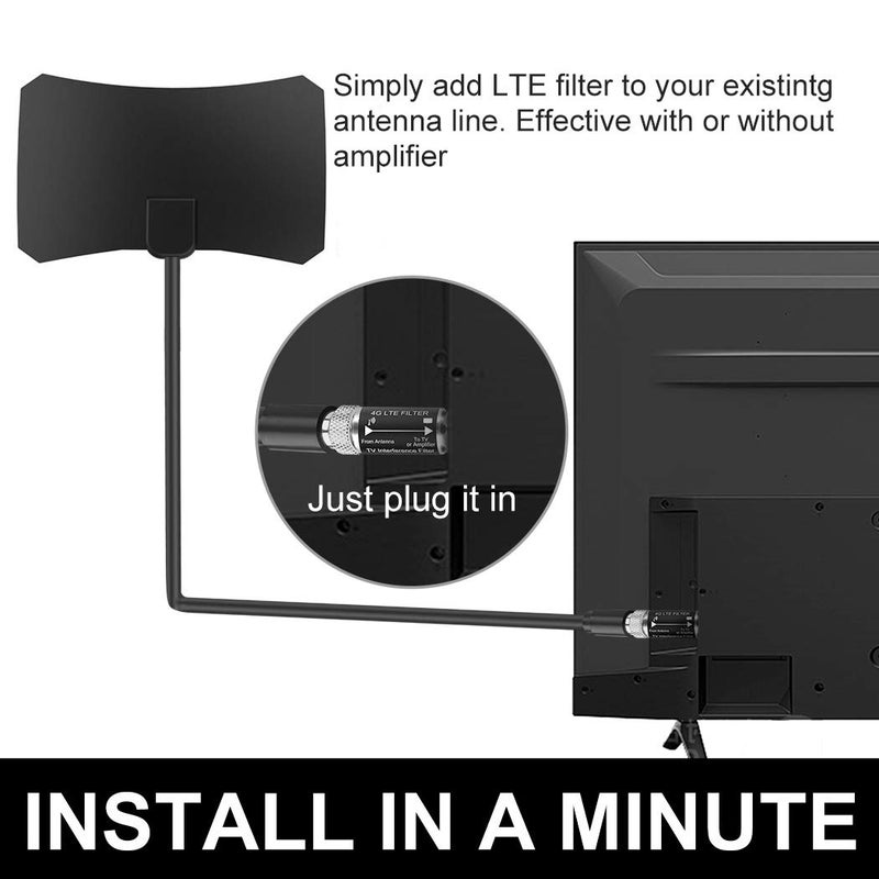 KBFUSHI LTE Filter for TV Antenna,Filters 4G 5G LTE Signal Reduces Interference from Cell Towers for Clear Digital HD TV Reception (Frequency Range 5-695Mhz) - Image 4